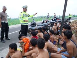 Satlantas Polres Tuban Amankan 22 Remaja Pelaku Balap Liar di Jalan Semanding–Grabagan